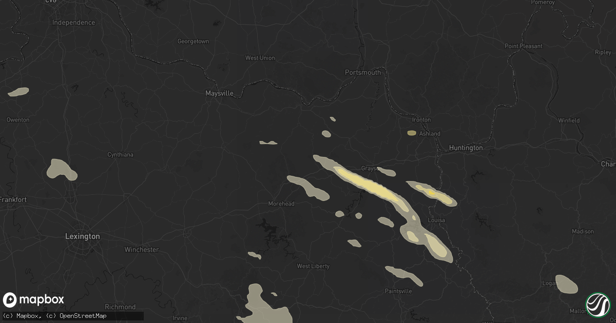 Hail map in Emerson, KY on August 16, 2026