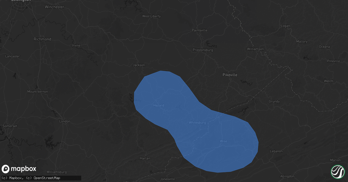 Hail map in Emmalena, KY on August 16, 2026
