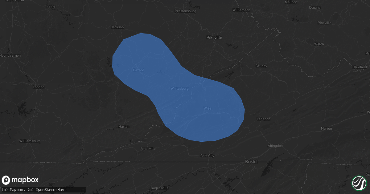 Hail map in Eolia, KY on August 16, 2026