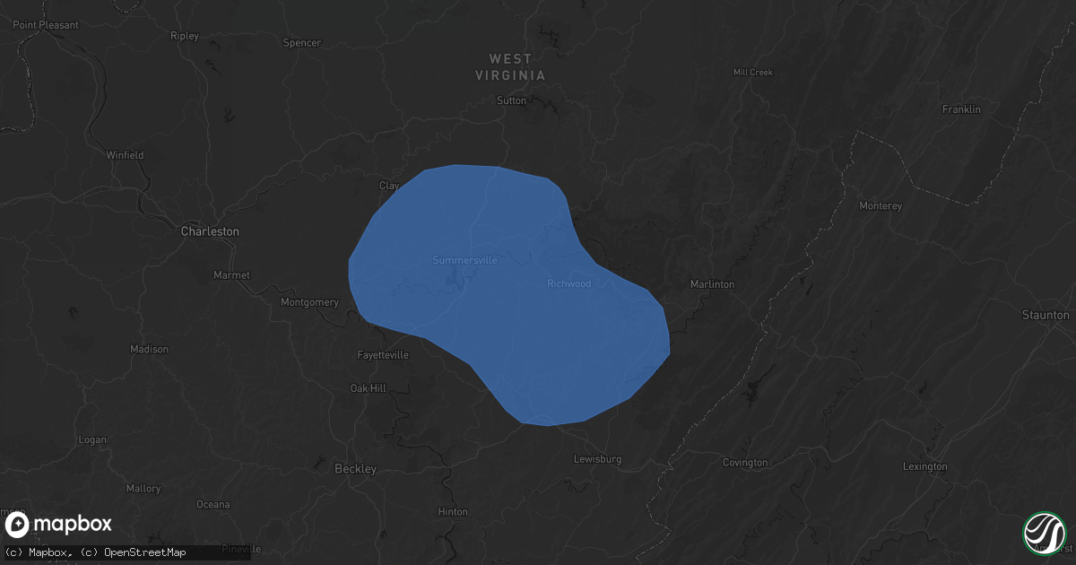 Hail map in Fenwick, WV on August 16, 2026