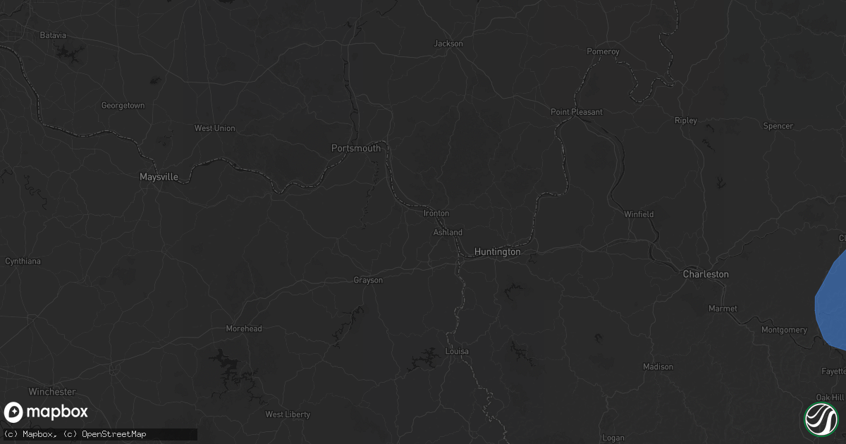 Hail map in Flatwoods, KY on August 16, 2026