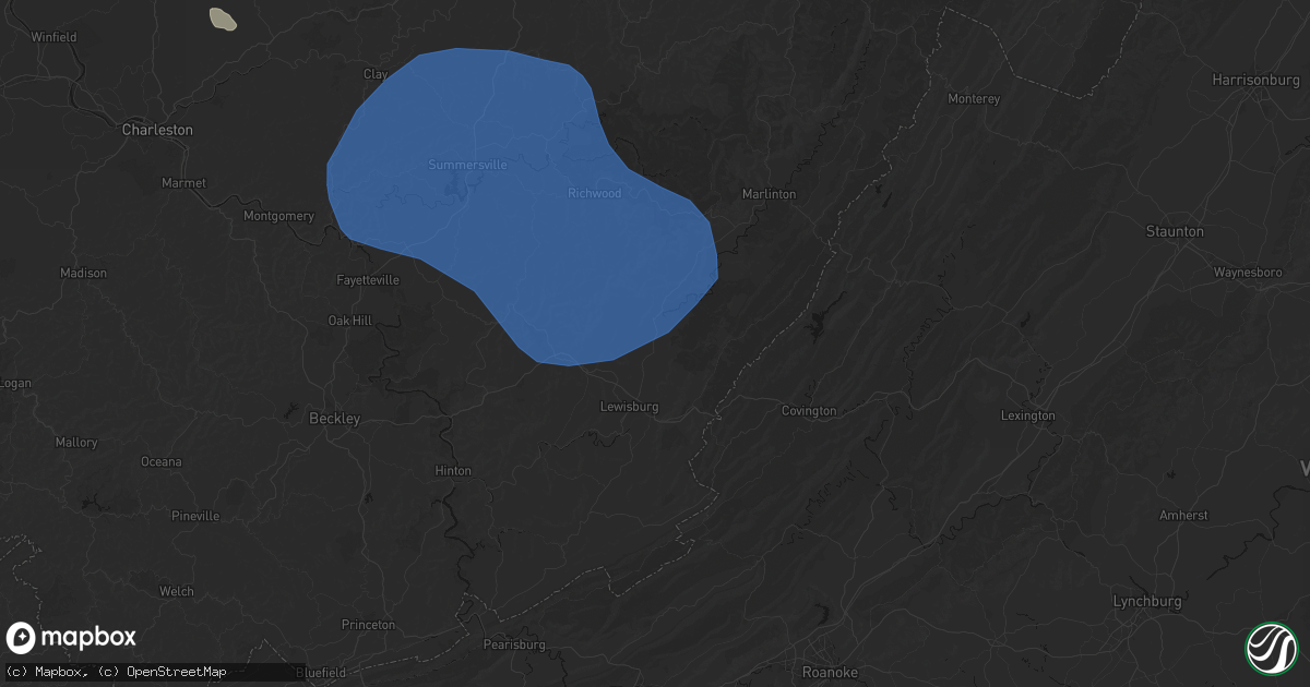 Hail map in Frankford, WV on August 16, 2026