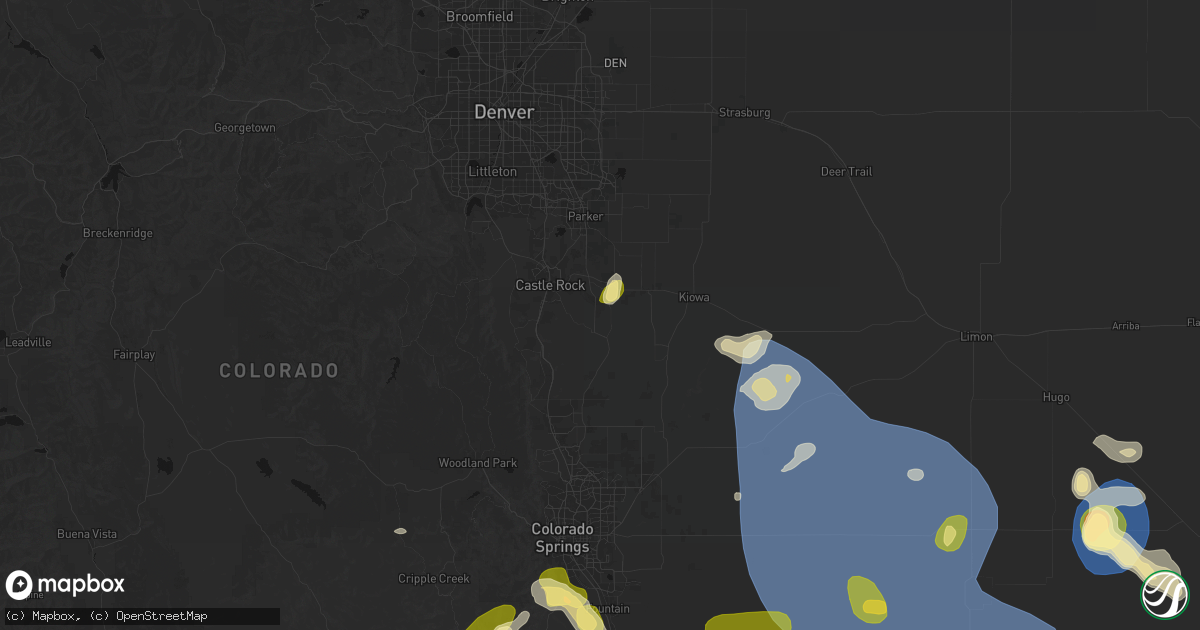 Hail map in Franktown, CO on August 16, 2026
