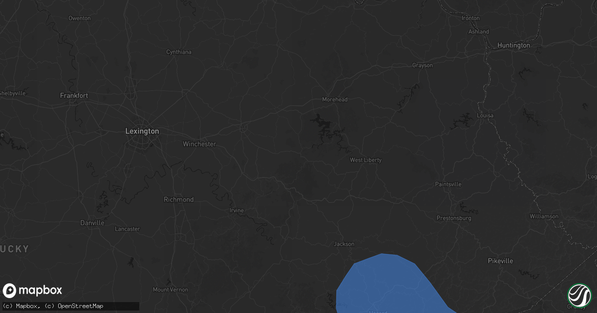 Hail map in Frenchburg, KY on August 16, 2026