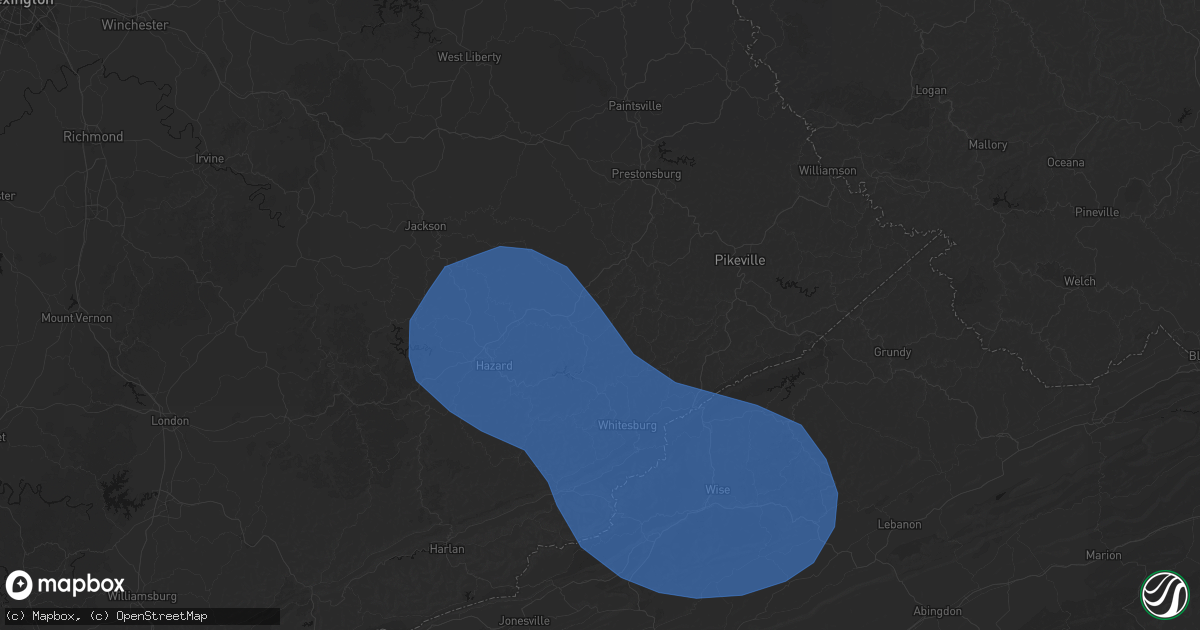Hail map in Garner, KY on August 16, 2026