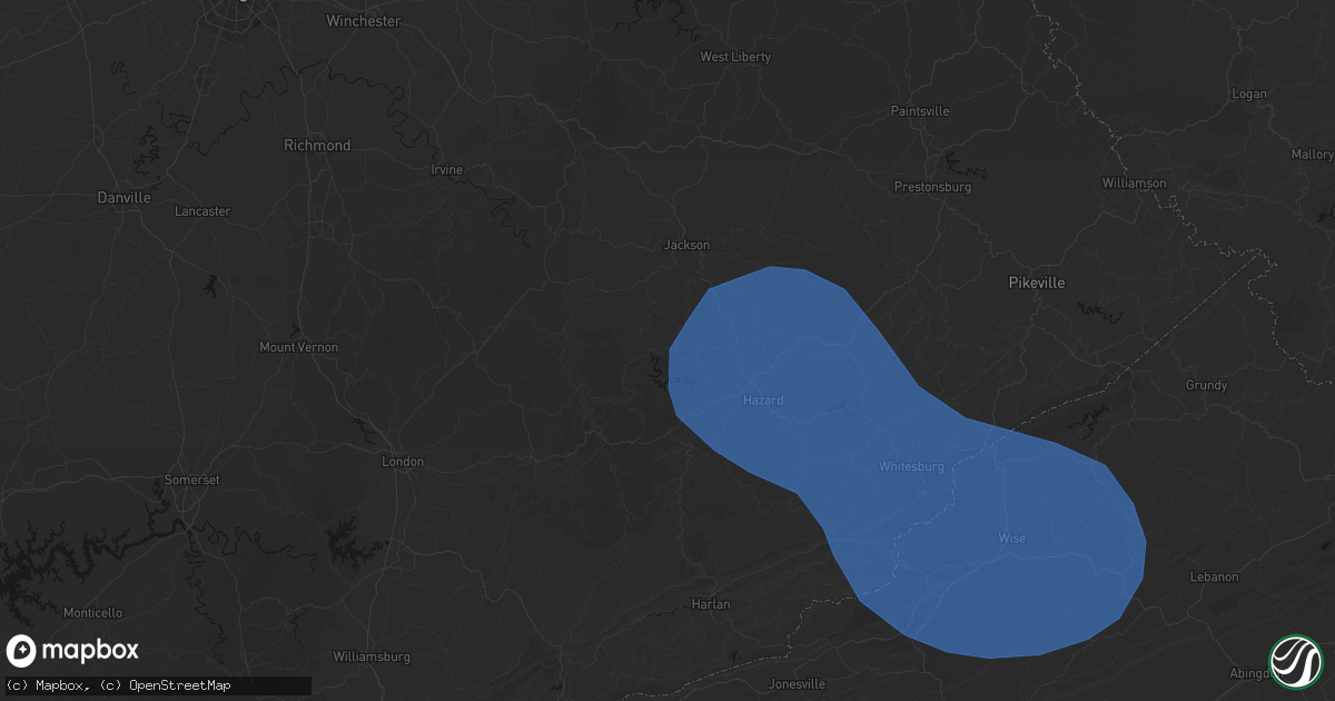 Hail map in Gays Creek, KY on August 16, 2026