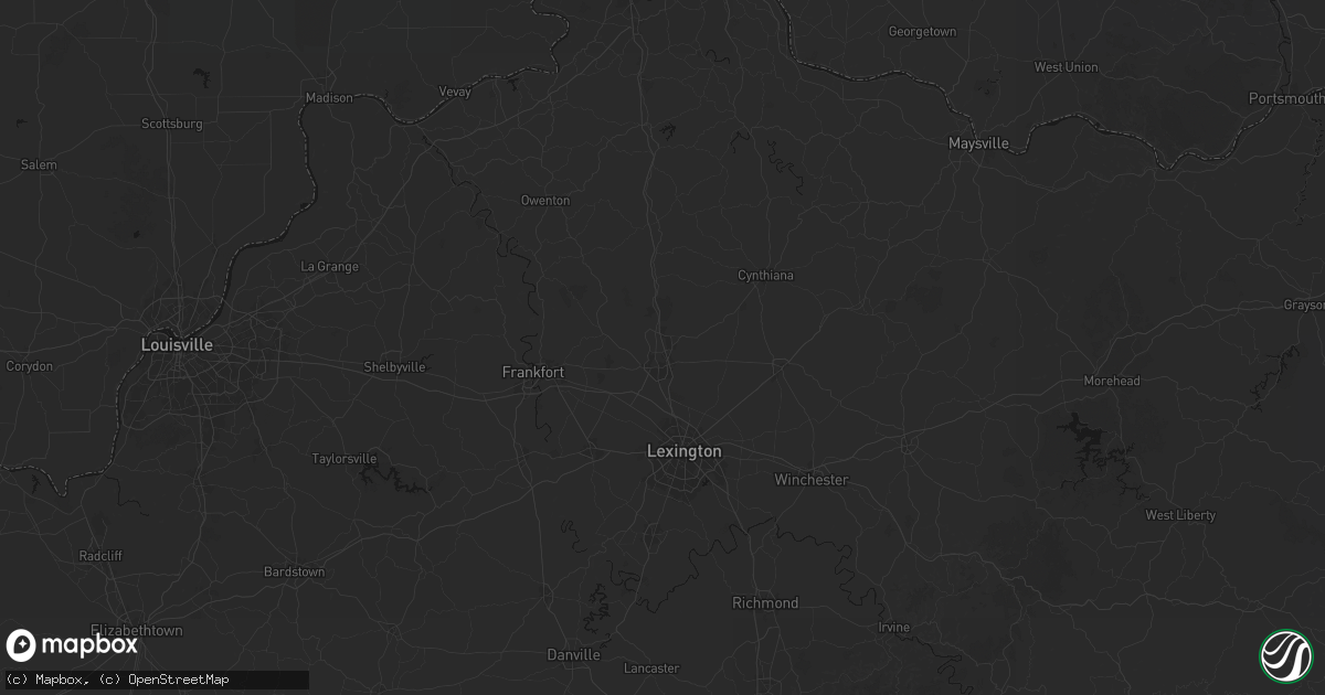 Hail map in Georgetown, KY on August 16, 2026