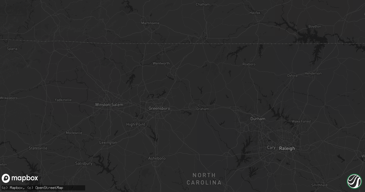 Hail map in Gibsonville, NC on August 16, 2026