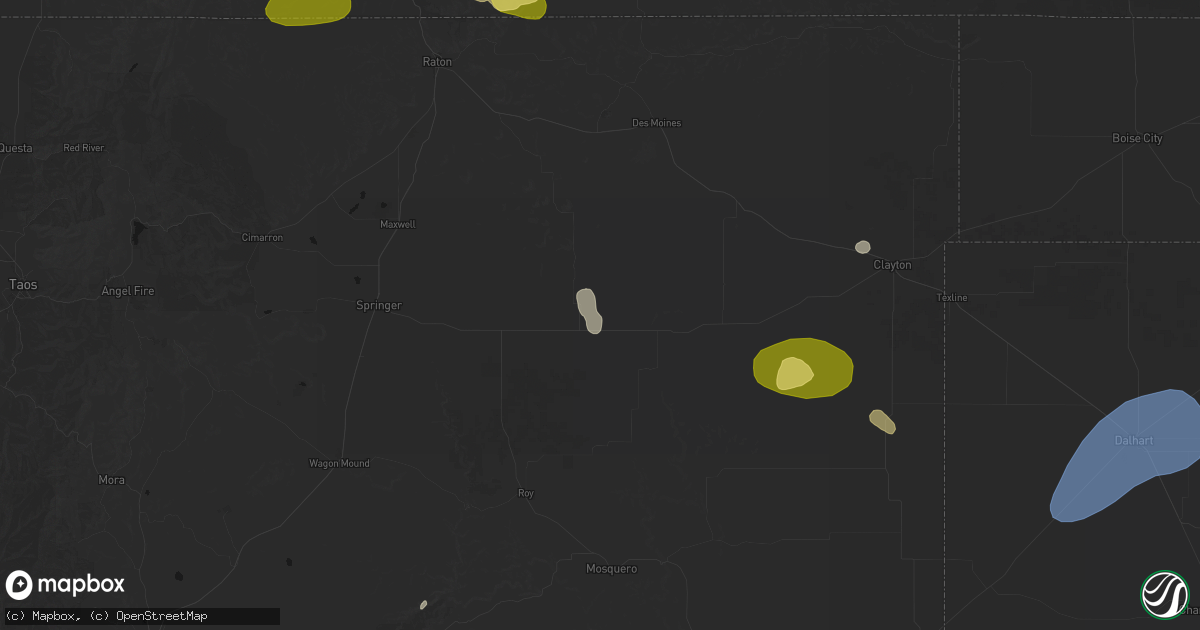 Hail map in Gladstone, NM on August 16, 2026