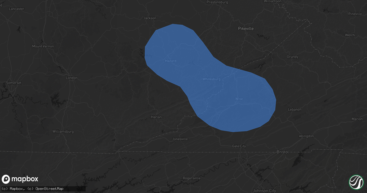 Hail map in Gordon, KY on August 16, 2026
