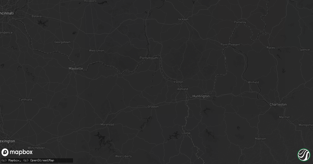 Hail map in Greenup, KY on August 16, 2026