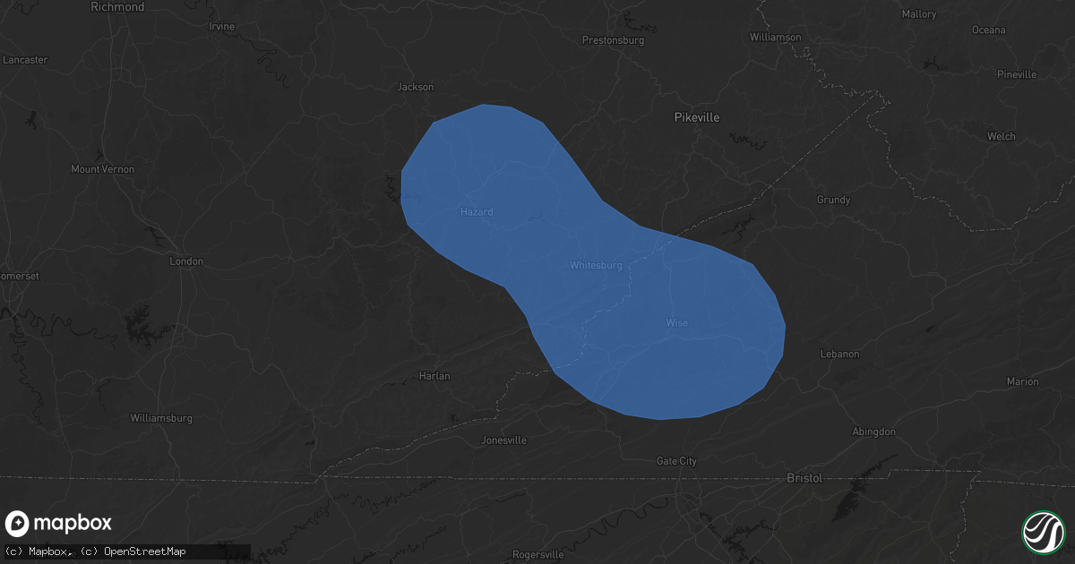 Hail map in Hallie, KY on August 16, 2026