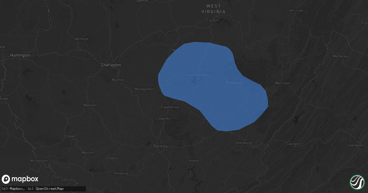 Hail map in Hico, WV on August 16, 2026
