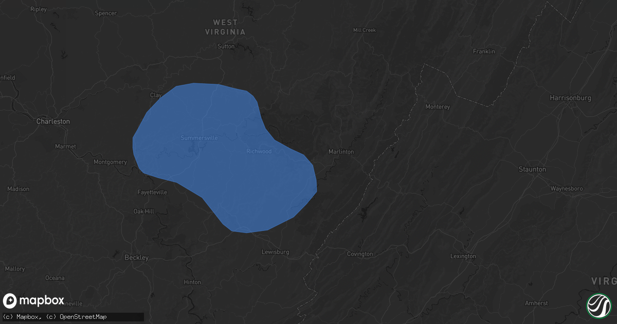 Hail map in Hillsboro, WV on August 16, 2026