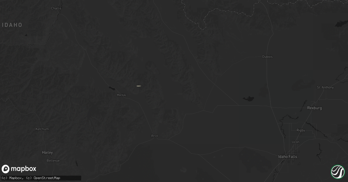 Hail map in Howe, ID on August 16, 2026