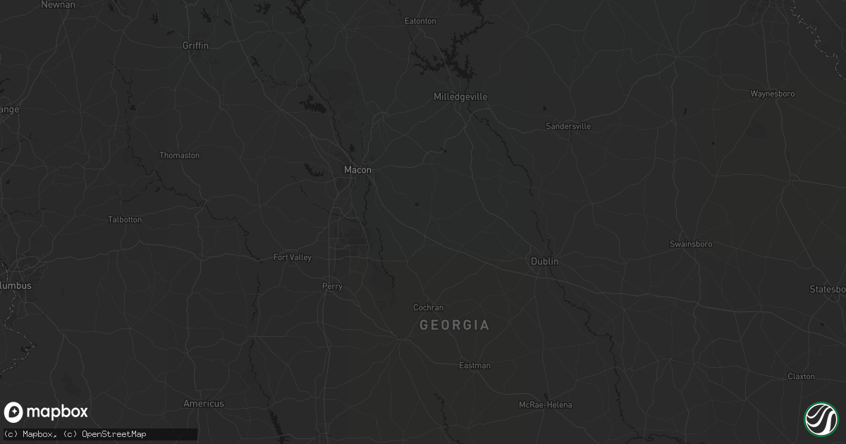 Hail map in Jeffersonville, GA on August 16, 2026