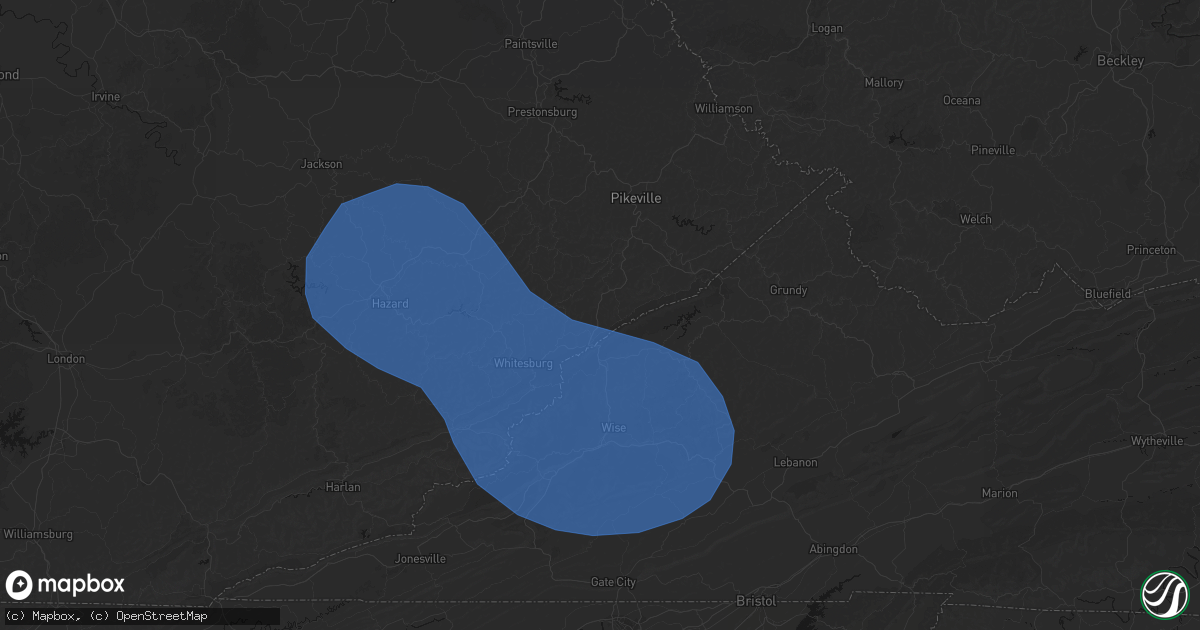 Hail map in Jenkins, KY on August 16, 2026