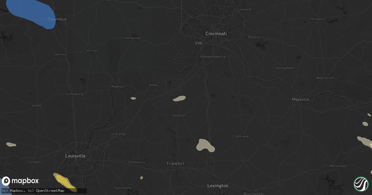 Hail map in Jonesville, KY on August 16, 2026