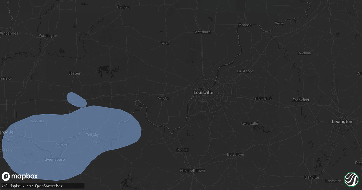 Hail map in Lanesville, IN on August 16, 2026