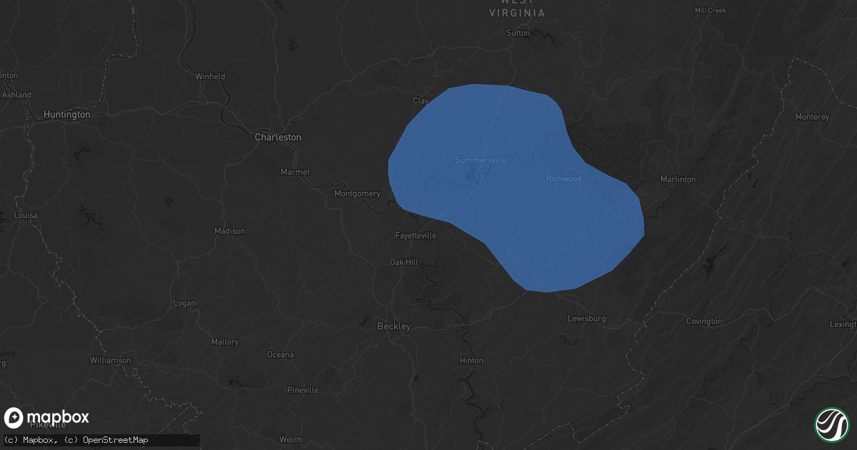 Hail map in Lansing, WV on August 16, 2026