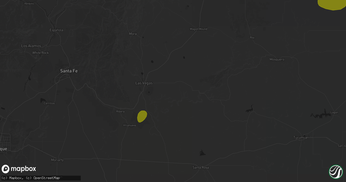 Hail map in Las Vegas, NM on August 16, 2026