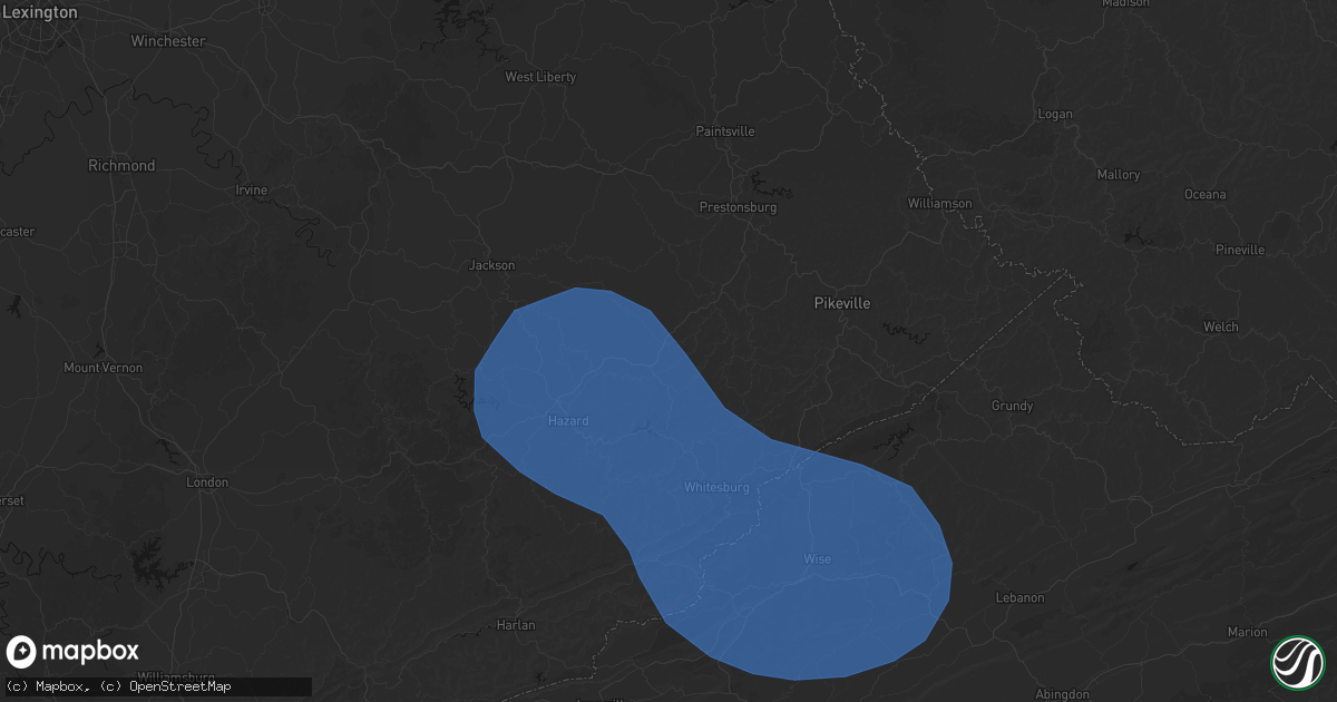 Hail map in Leburn, KY on August 16, 2026