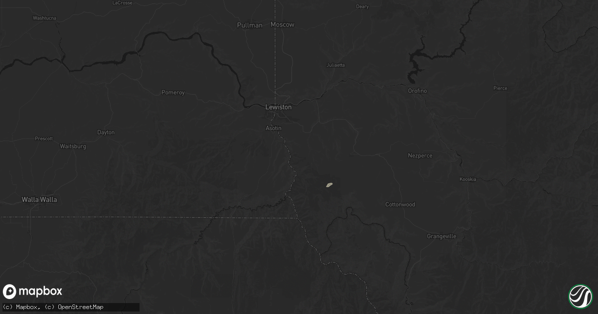 Hail map in Lewiston, ID on August 16, 2026