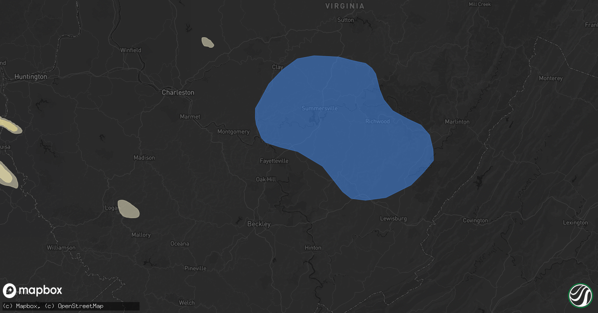 Hail map in Lookout, WV on August 16, 2026