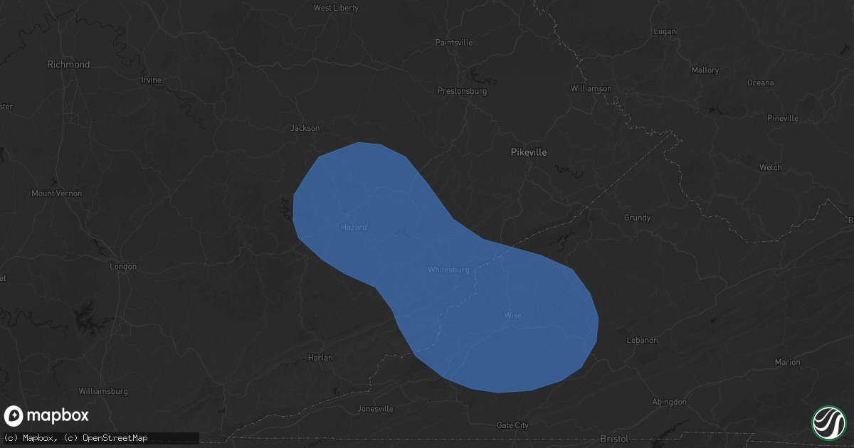 Hail map in Mallie, KY on August 16, 2026