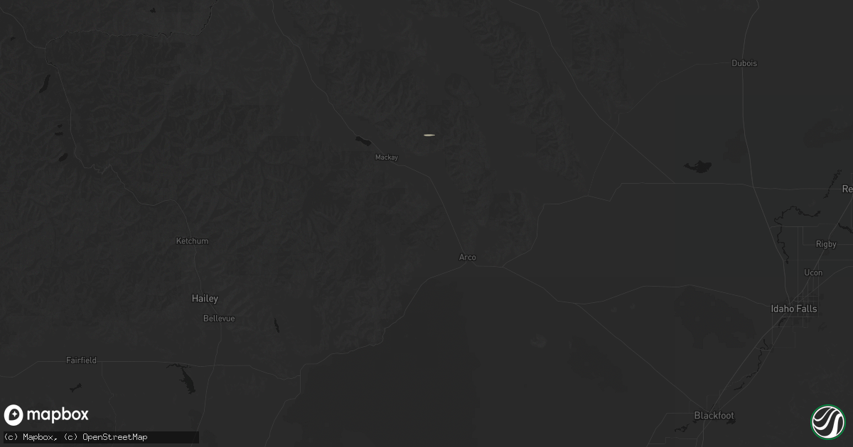 Hail map in Moore, ID on August 16, 2026