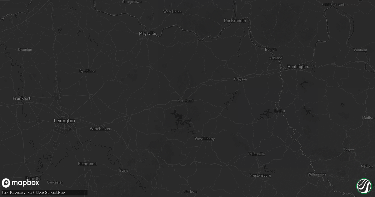 Hail map in Morehead, KY on August 16, 2026