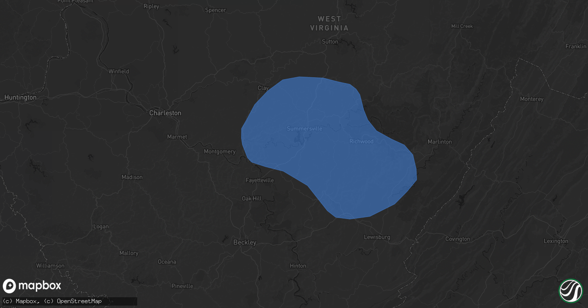 Hail map in Mount Lookout, WV on August 16, 2026