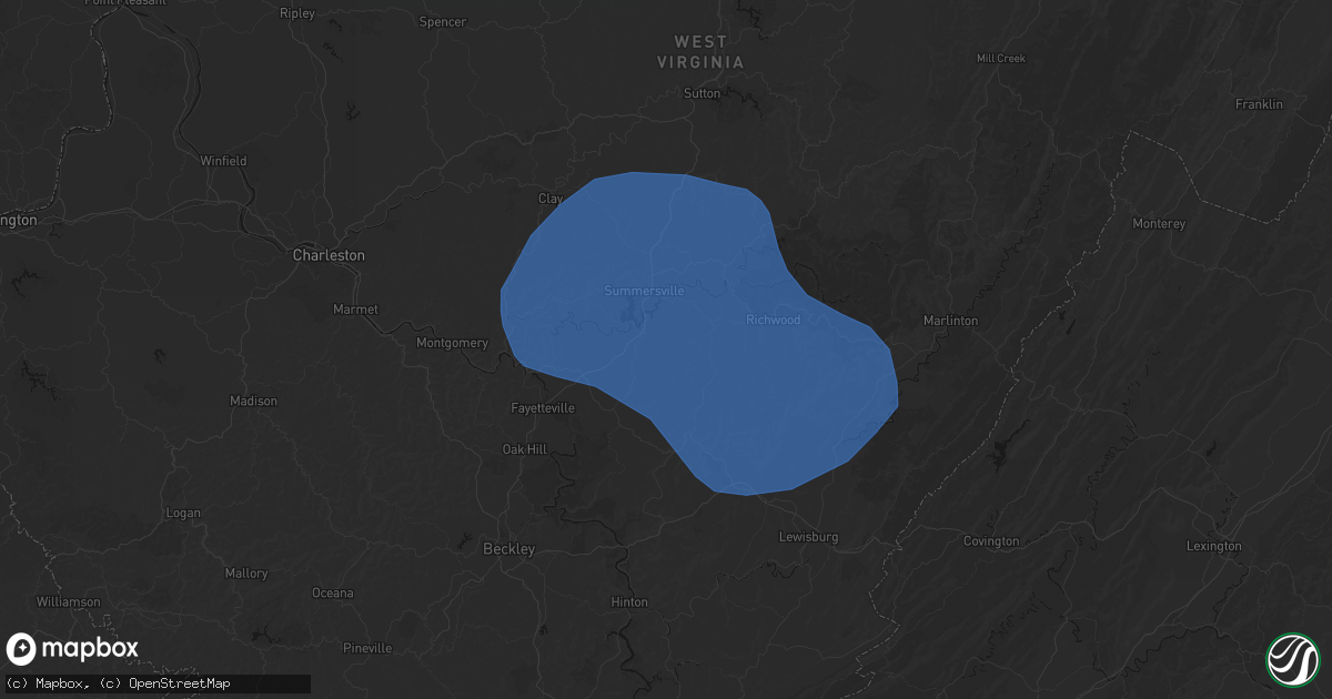 Hail map in Mount Nebo, WV on August 16, 2026