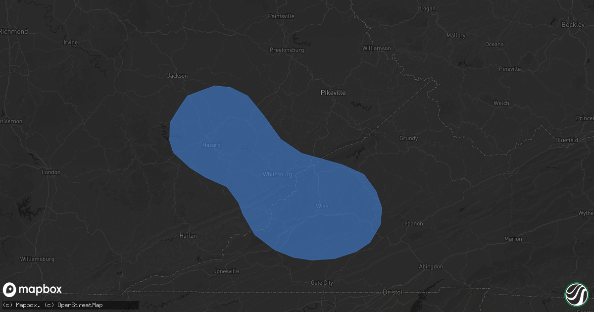 Hail map in Neon, KY on August 16, 2026