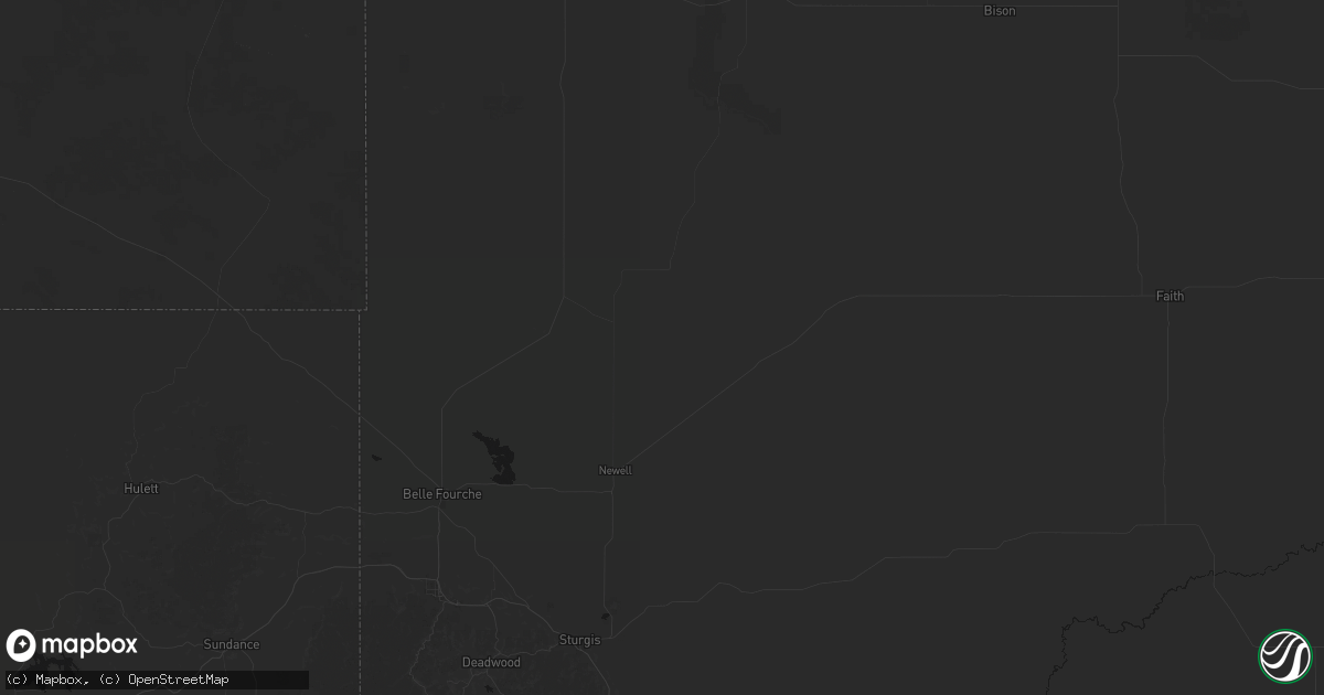 Hail map in Newell, SD on August 16, 2026