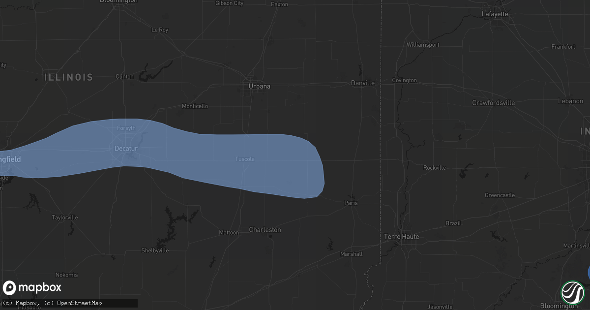 Hail map in Newman, IL on August 16, 2026