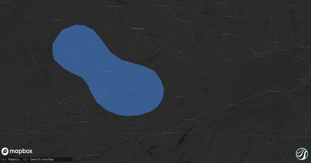 Hail map in Nora, VA on August 16, 2026