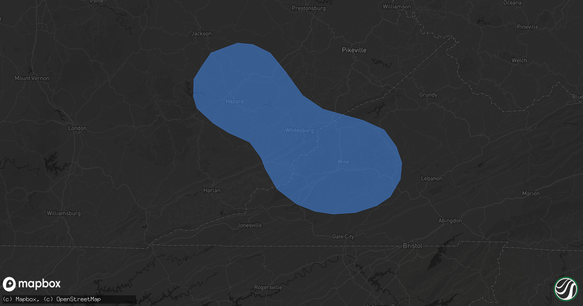 Hail map in Partridge, KY on August 16, 2026