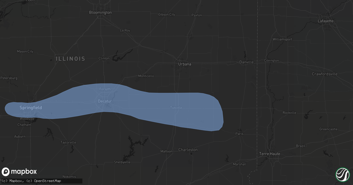 Hail map in Pesotum, IL on August 16, 2026
