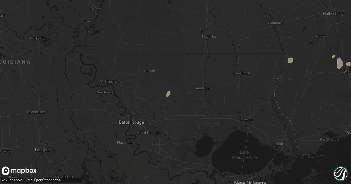Hail map in Pine Grove, LA on August 16, 2026