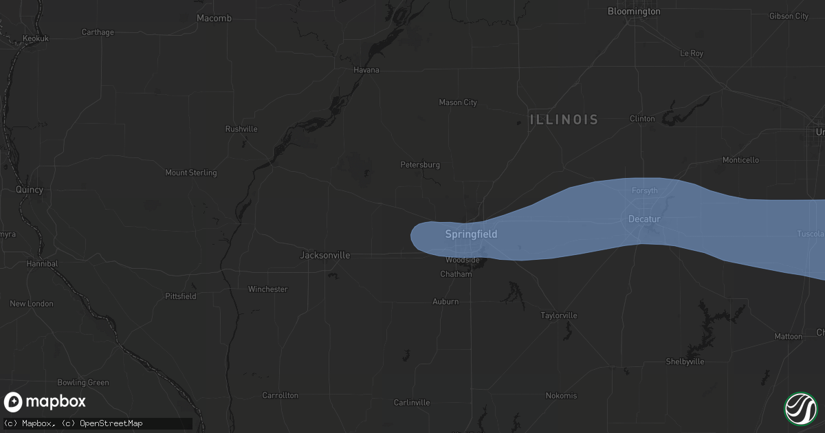 Hail map in Pleasant Plains, IL on August 16, 2026