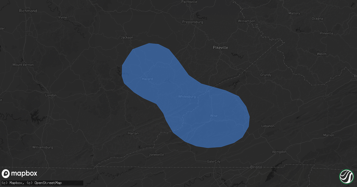 Hail map in Premium, KY on August 16, 2026
