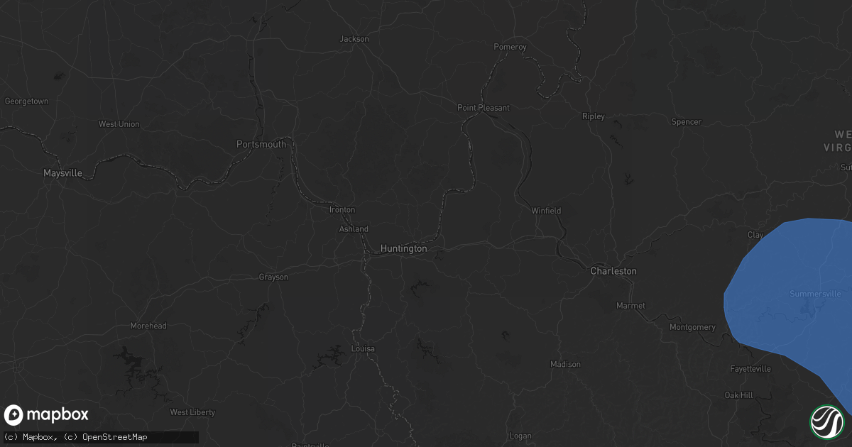 Hail map in Proctorville, OH on August 16, 2026