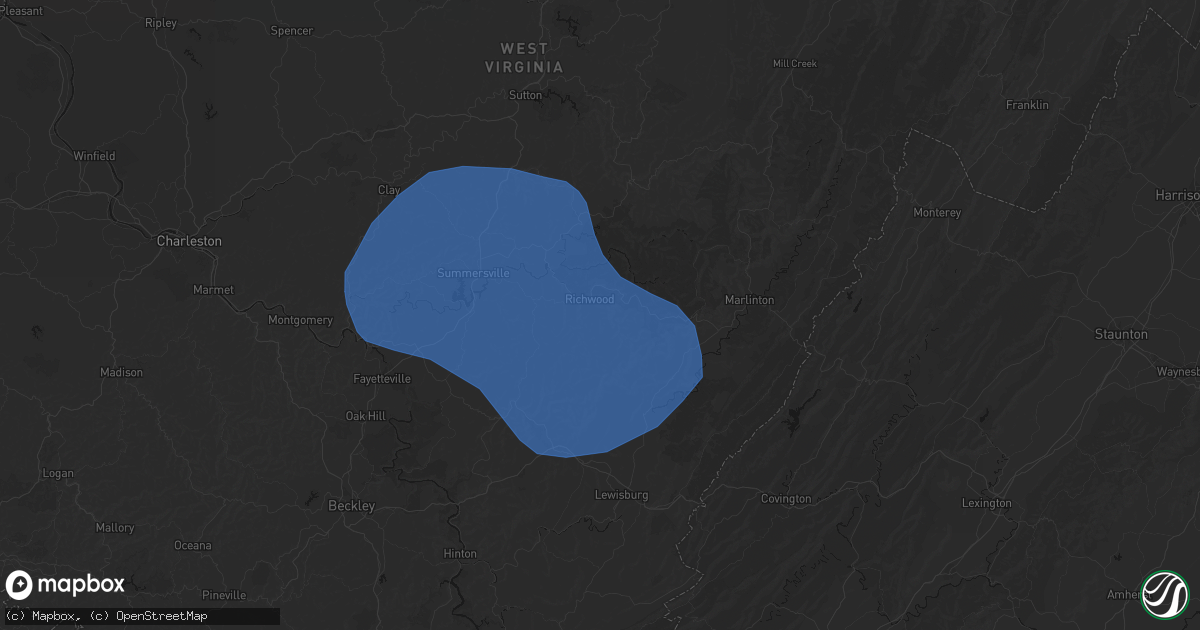 Hail map in Richwood, WV on August 16, 2026