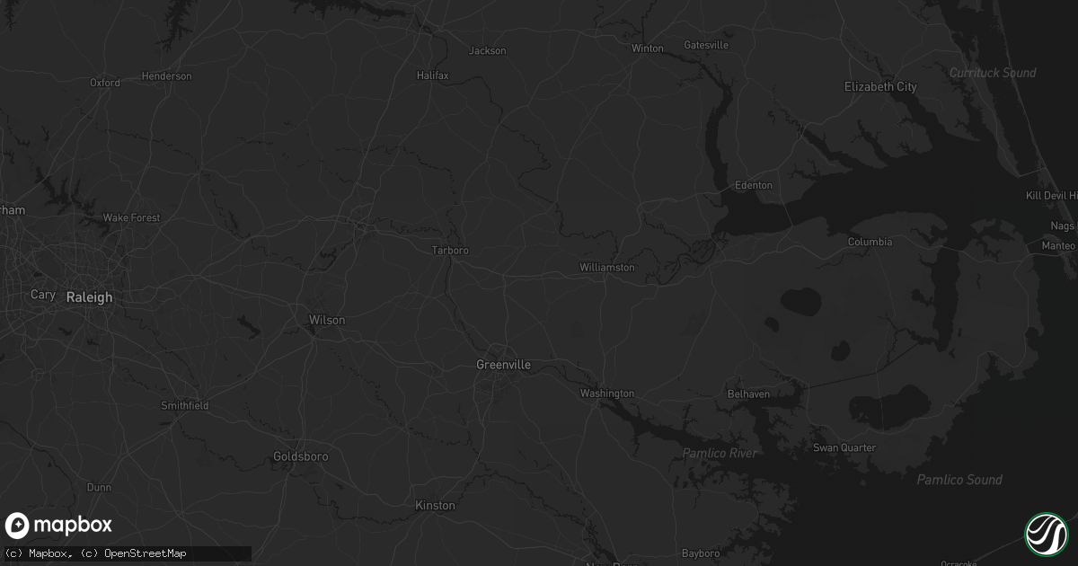 Hail map in Robersonville, NC on August 16, 2026