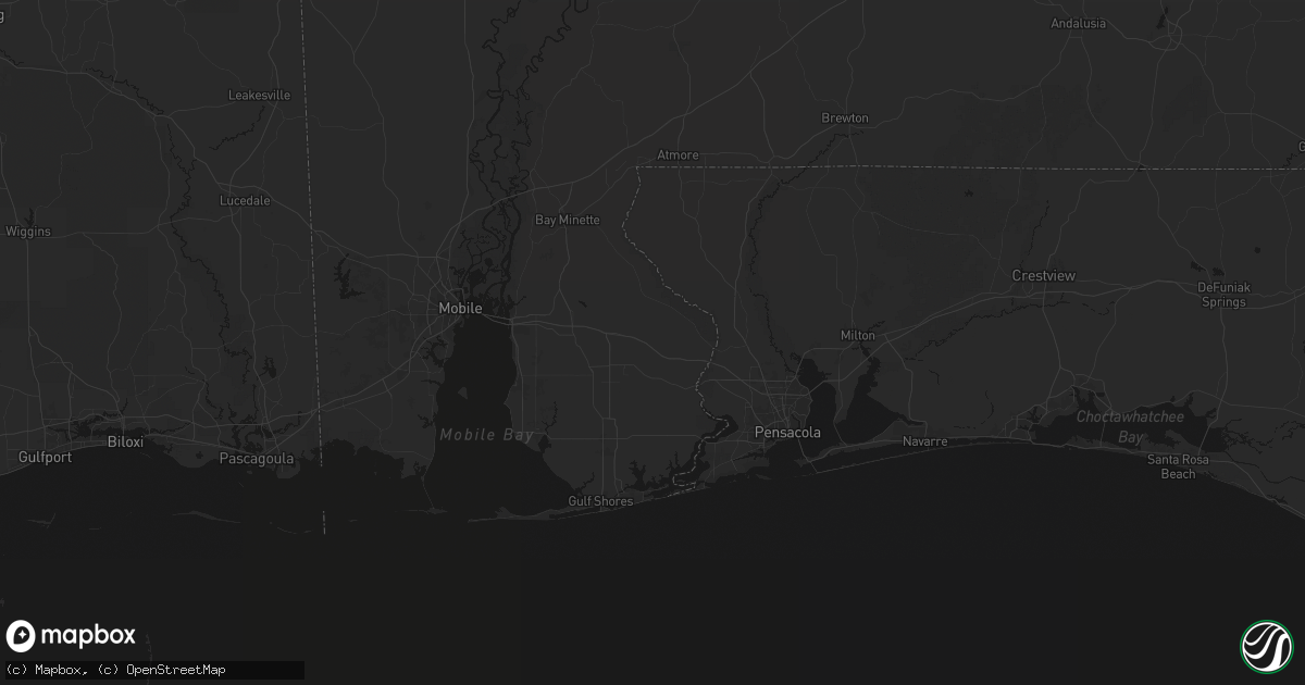 Hail map in Robertsdale, AL on August 16, 2026