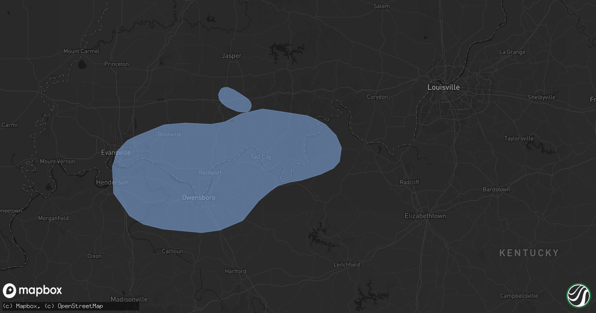Hail map in Rome, IN on August 16, 2026