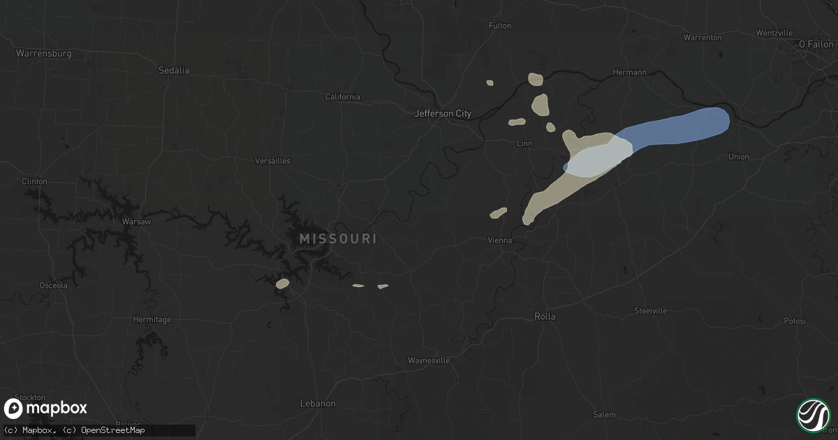 Hail map in Saint Elizabeth, MO on August 16, 2026
