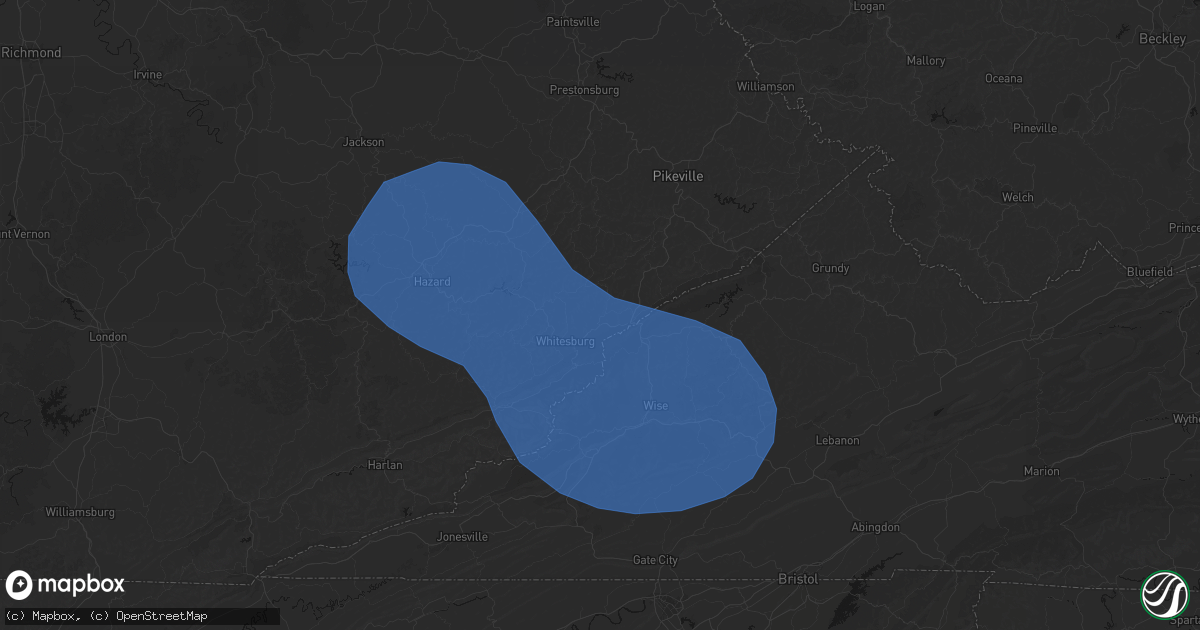 Hail map in Seco, KY on August 16, 2026