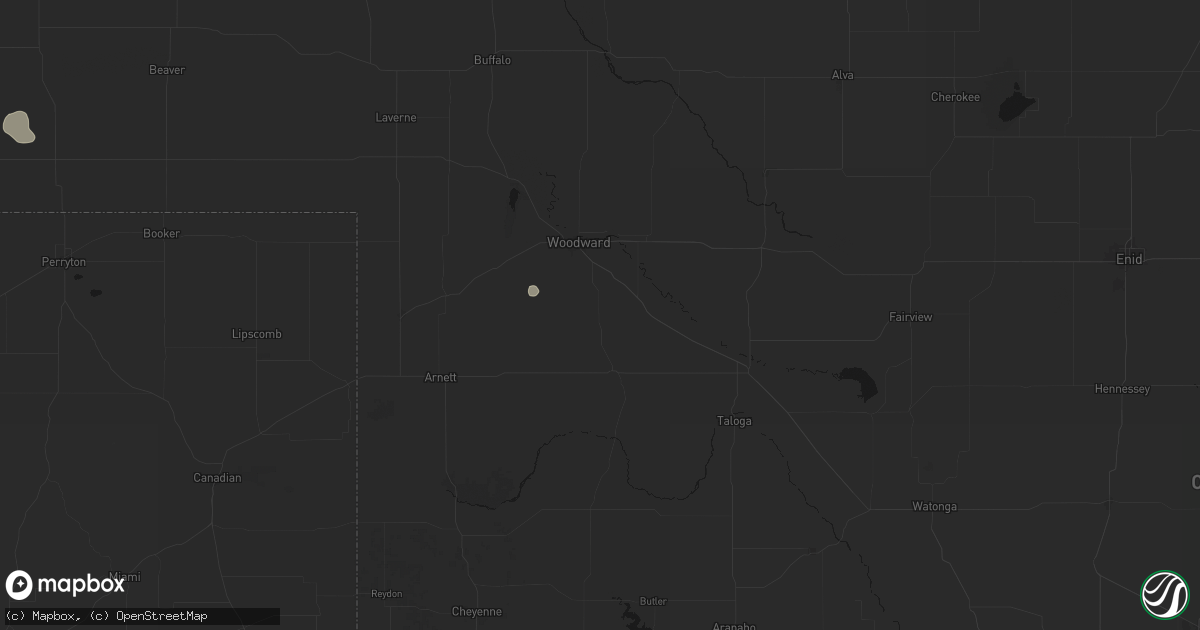 Hail map in Sharon, OK on August 16, 2026